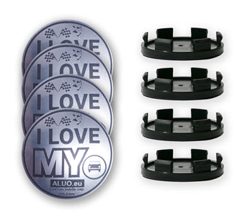 ALU / NEGRU Capace centrale butuc pentru jante din aluminiu - orice design personalizat pentru diametre populare ale capacelor centrale ale butucului de 52 mm, 56 mm, 60 mm și 63 mm